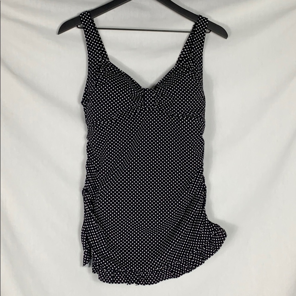 Black Land’s End Polka Dot Tankini Swim Top
